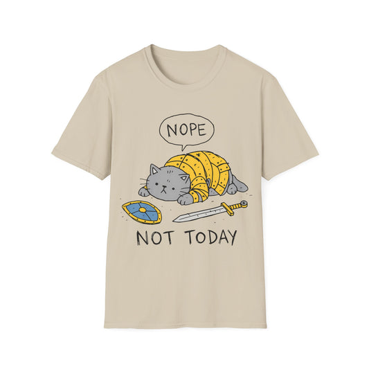 Nope. Not Today. Sleepy Knight Cat T-Shirt