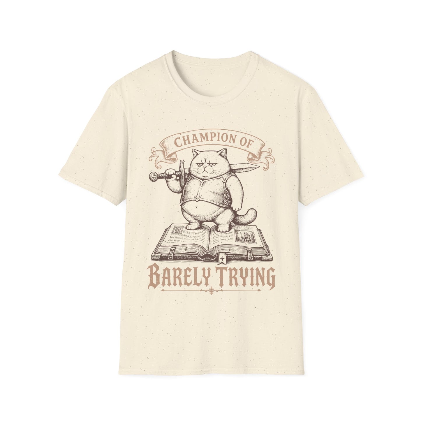 Champion of Barely Trying Funny Cat Knight T-Shirt