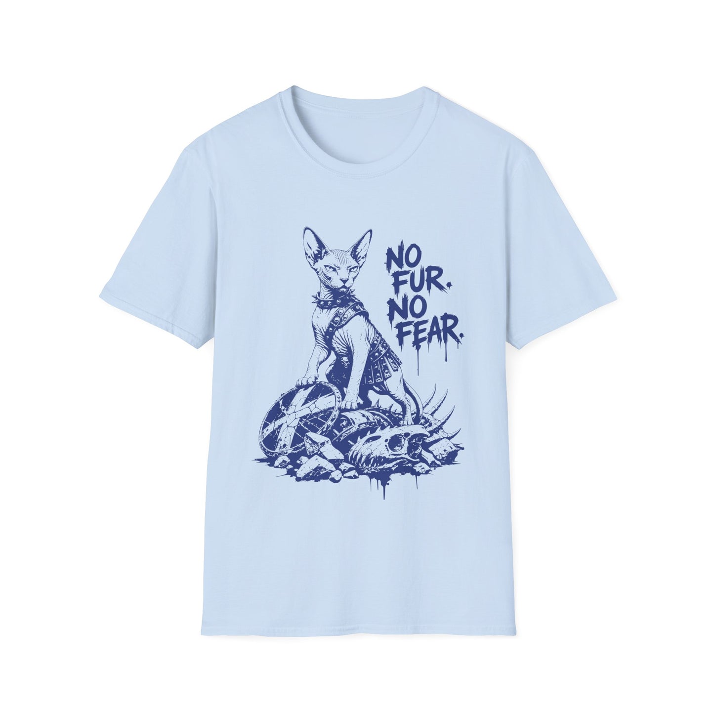 No Fur No Fear Dragon Slayer Sphynx Cat T-Shirt