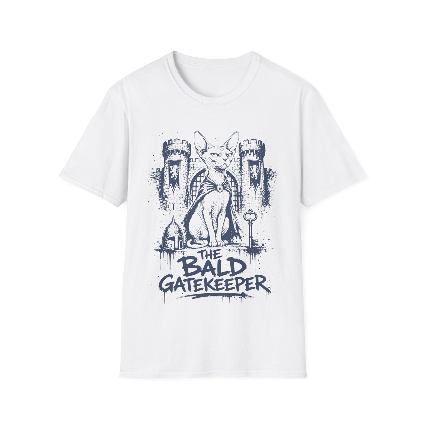 The Bald Gatekeeper Sphynx Castle Guardian Cat T-Shirt
