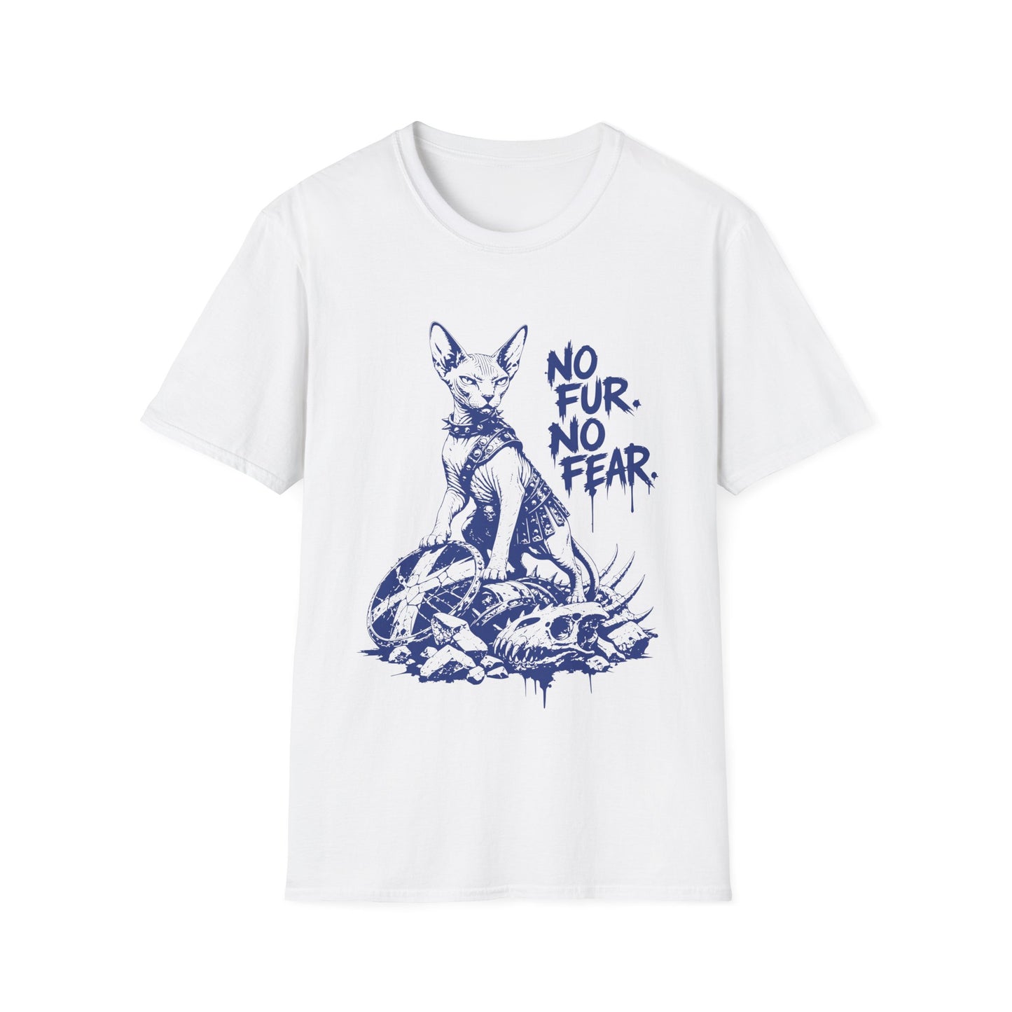 No Fur No Fear Dragon Slayer Sphynx Cat T-Shirt