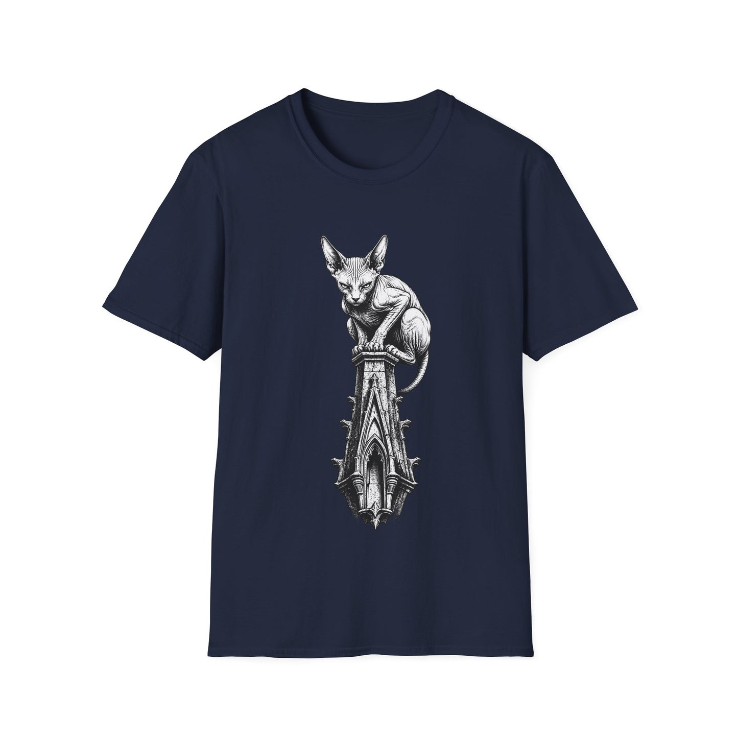 Gothic Spire Guardian Sphynx Cat T-Shirt
