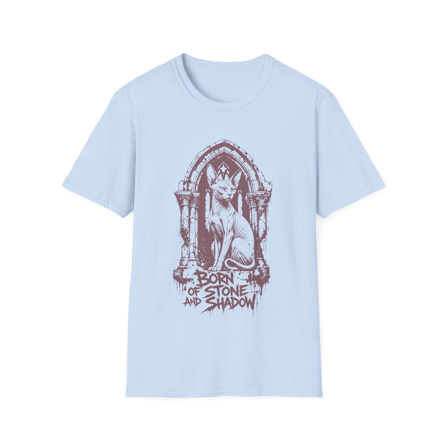 Born of Stone and Shadow Gothic Sphynx Cat T-Shirt