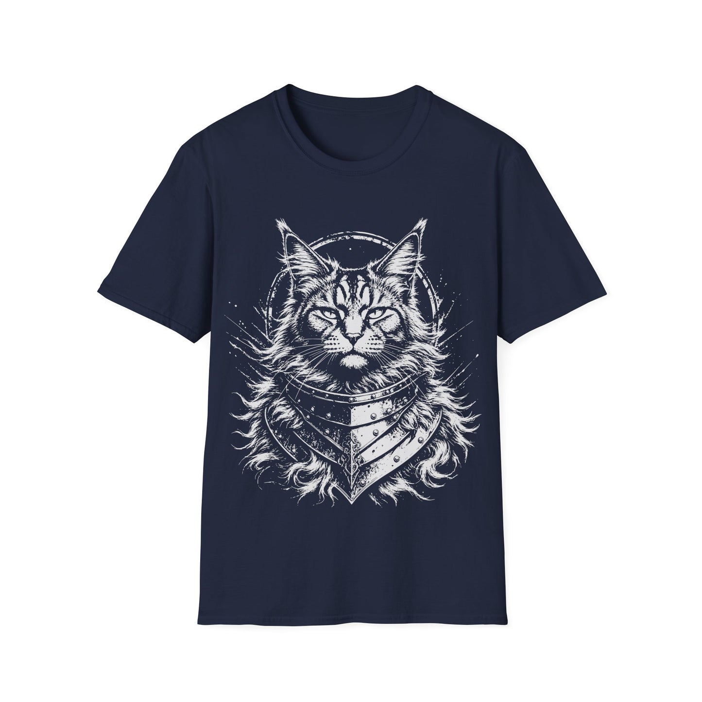 Armored Maine Coon Warrior Cat T-Shirt