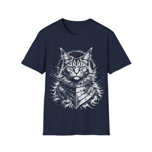 Armored Maine Coon Warrior Cat T-Shirt