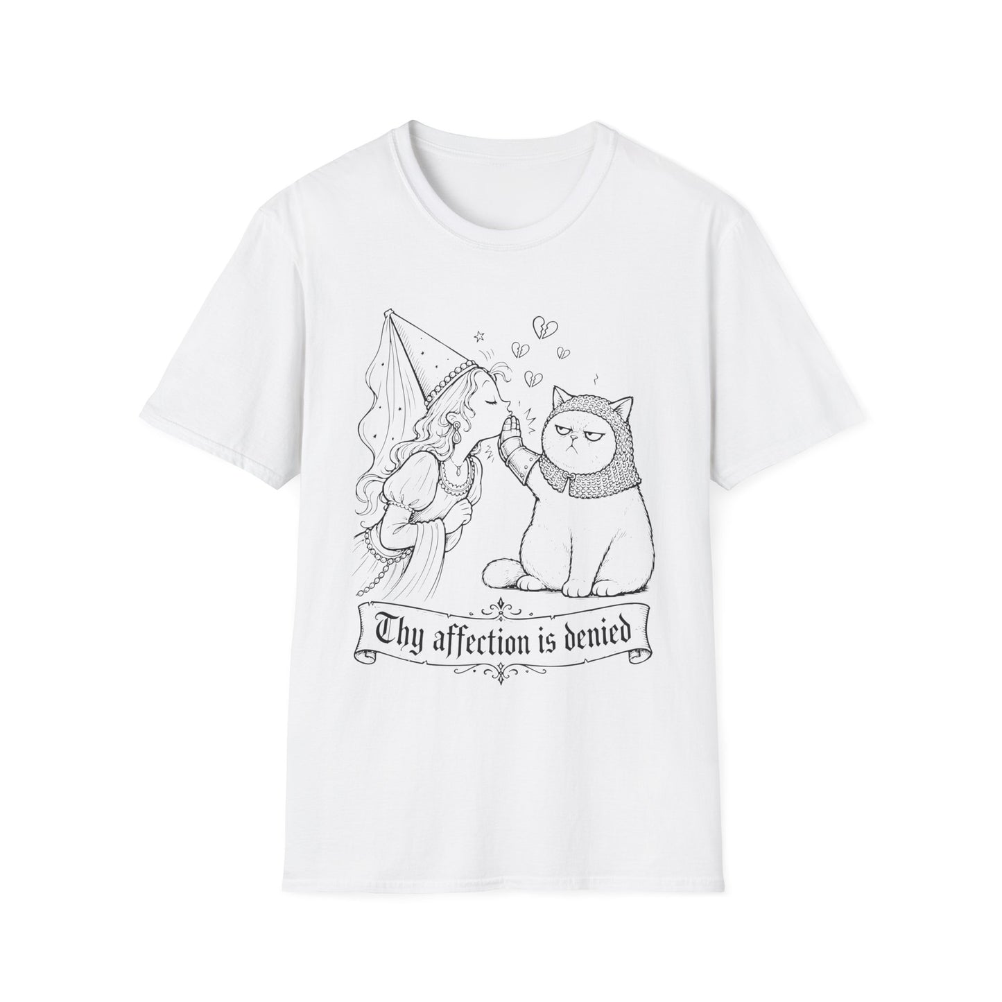 Thy Affection Is Denied Funny Medieval Cat T-Shirt