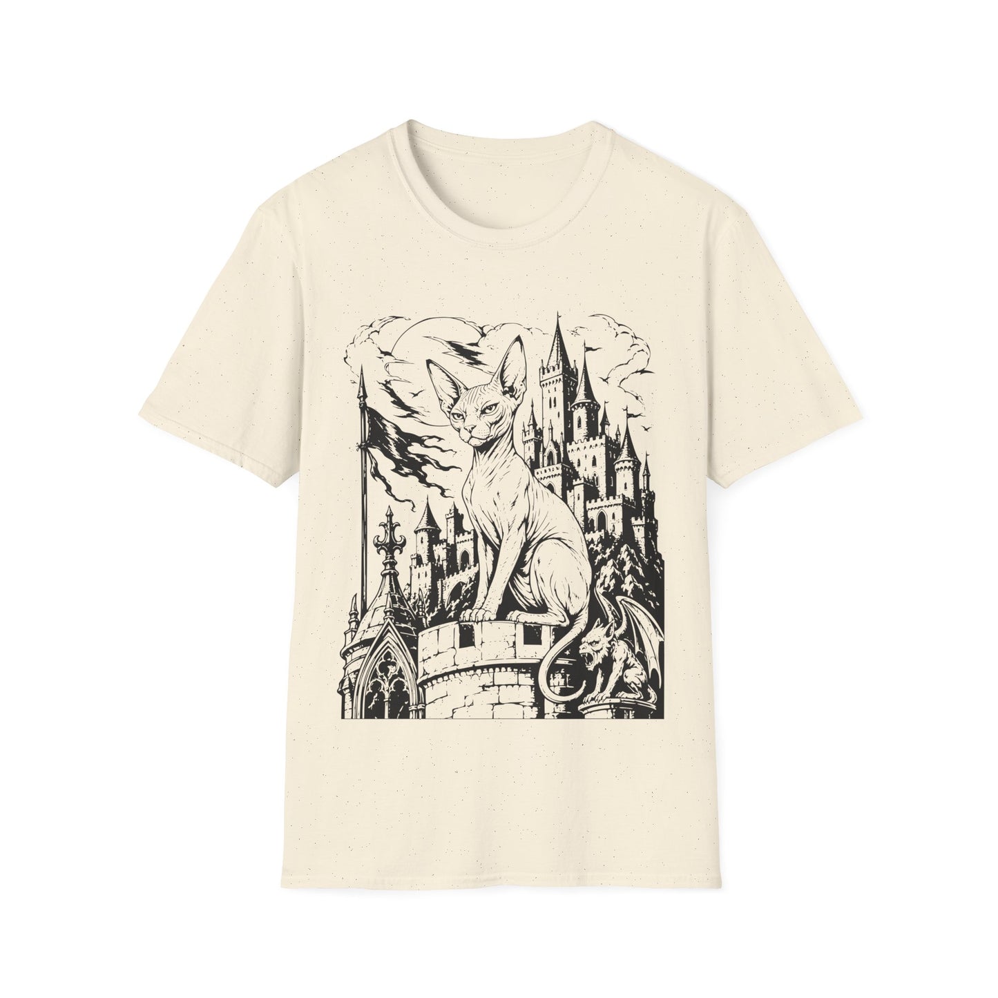 Gothic Castle Guardian Sphynx Cat T-Shirt