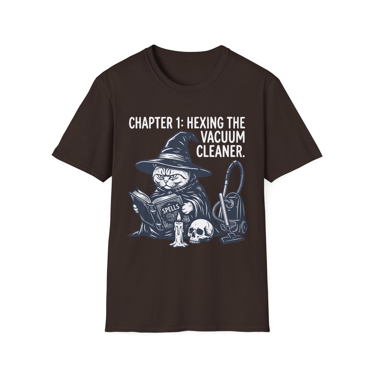 Hexing the Vacuum Cleaner Funny British Shorthair Witch Cat T-Shirt