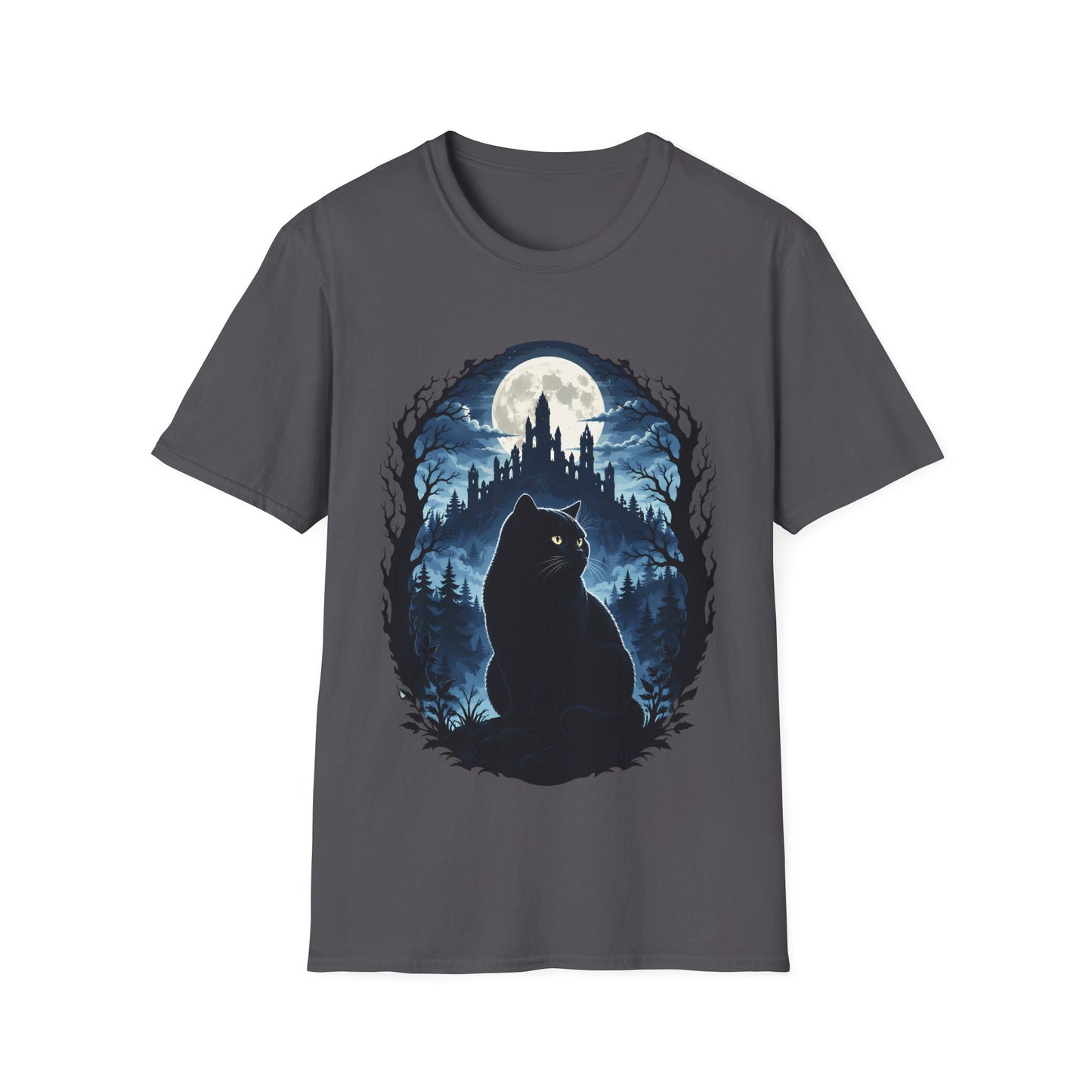 Moonlit Castle Guardian Cat T-Shirt