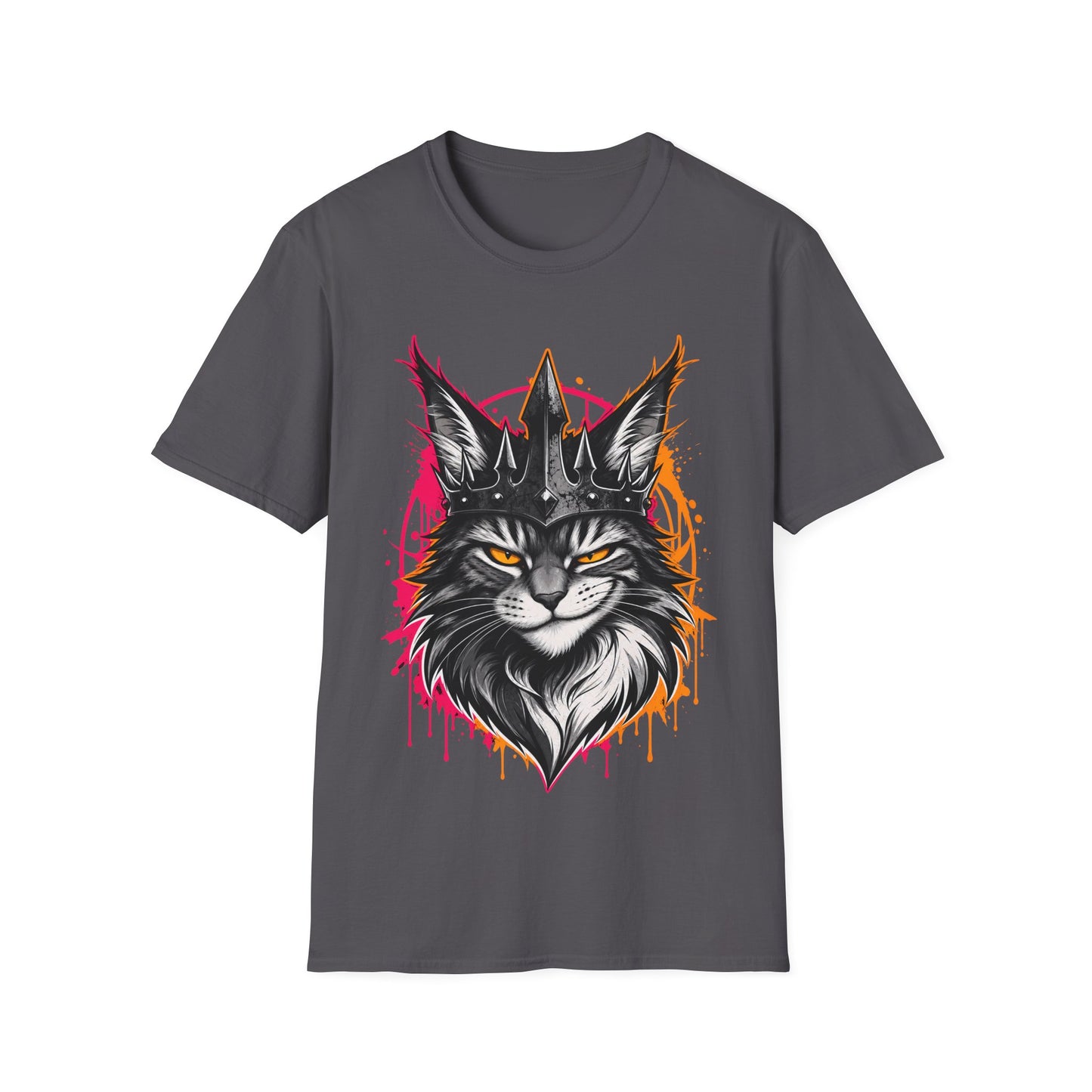 Neon Crown Maine Coon King Cat T-Shirt