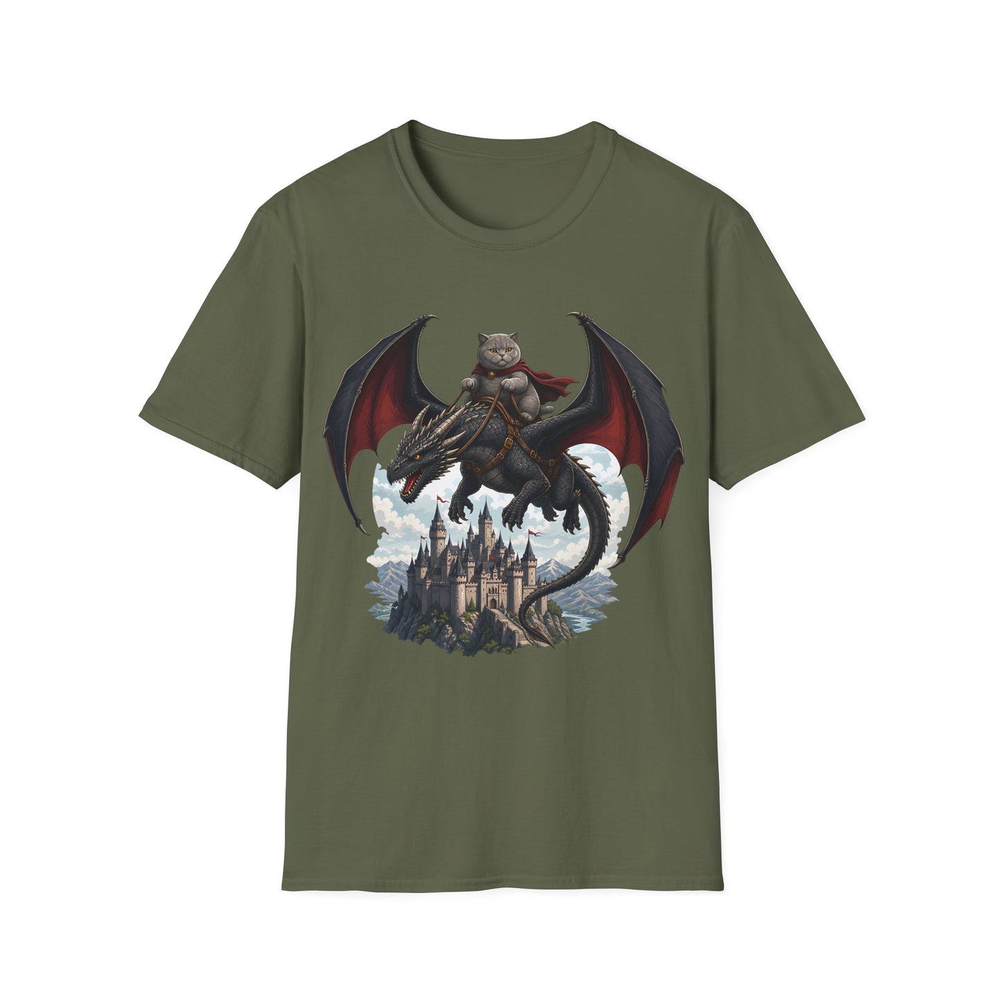 Shadow Dragon Rider Cat T-Shirt