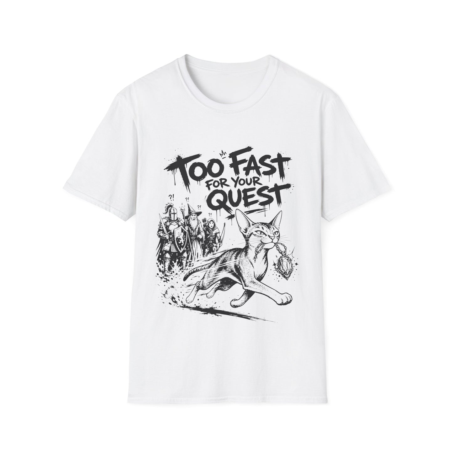 Too Fast for Your Quest Funny Abyssinian Rogue Cat T-Shirt
