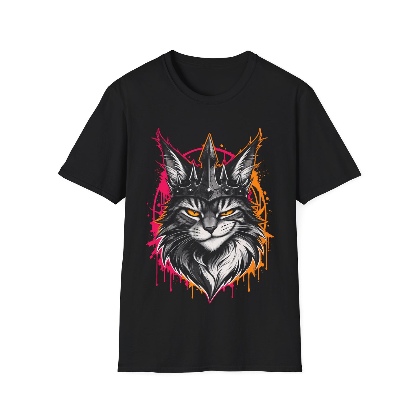 Neon Crown Maine Coon King Cat T-Shirt