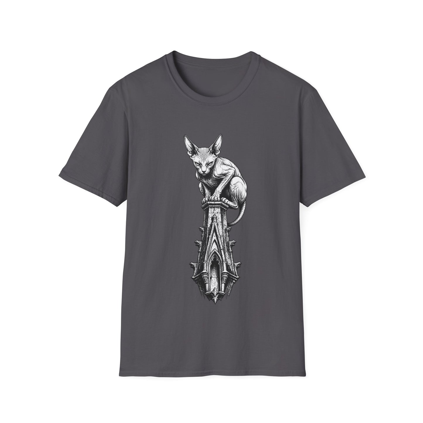 Gothic Spire Guardian Sphynx Cat T-Shirt