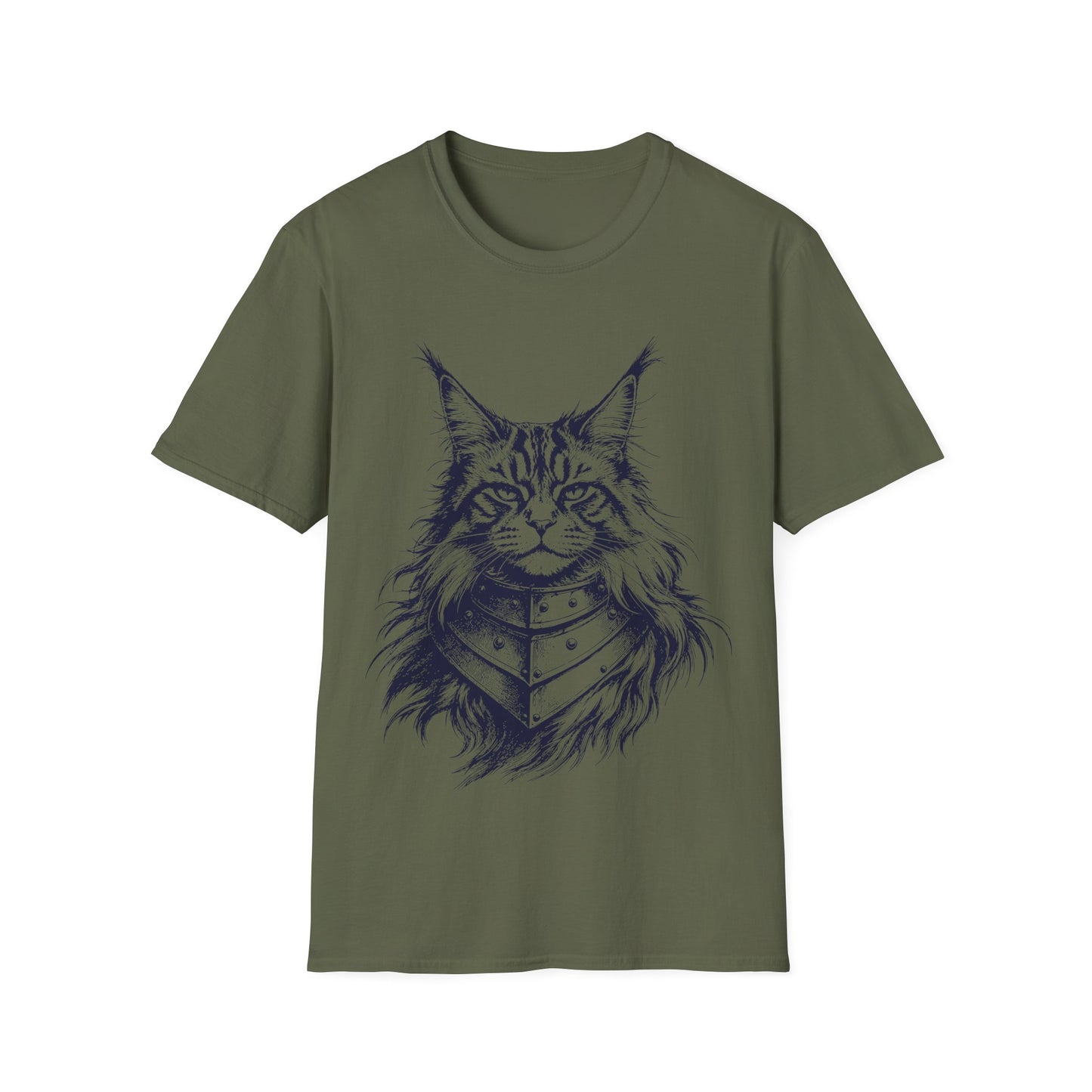 Armored Maine Coon Warrior Cat T-Shirt