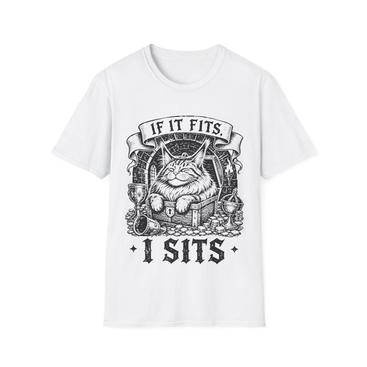 If It Fits, I Sits Funny Maine Coon Treasure Chest T-Shirt