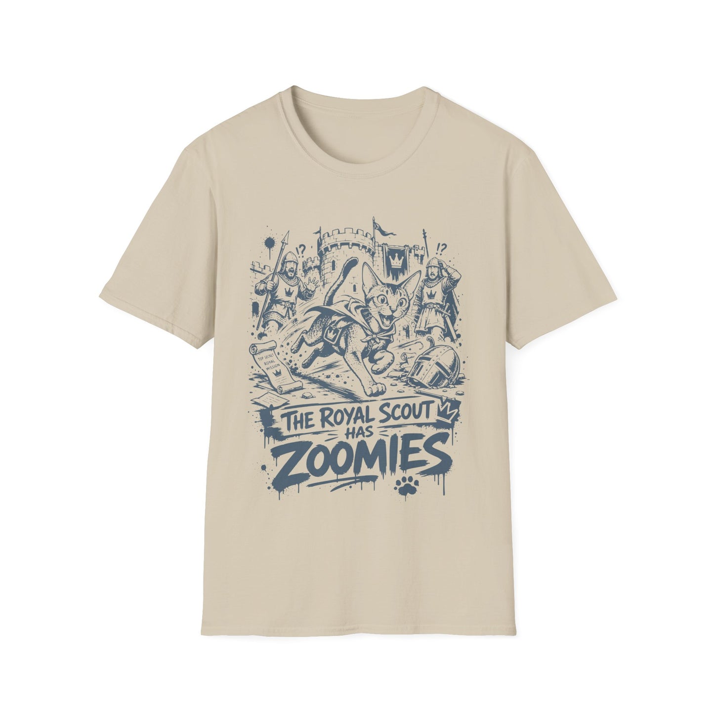 The Royal Scout Has Zoomies Funny Abyssinian Castle Adventure Cat T-Shirt
