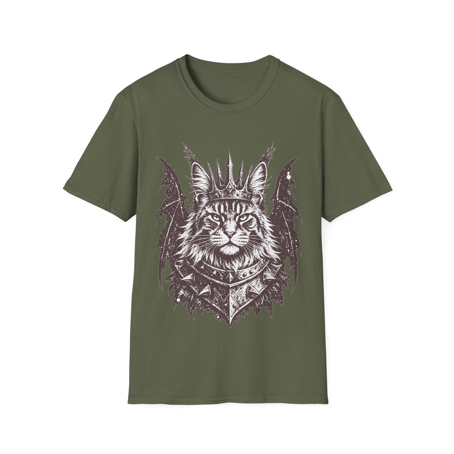 Dark Winged Maine Coon Cat King T-Shirt