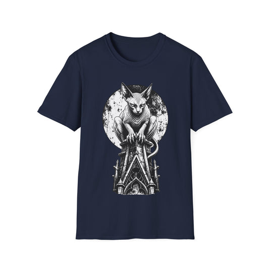 Moonlit Gargoyle Sphynx Gothic Cat T-Shirt