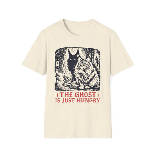 The Ghost Is Just Hungry Funny Maine Coon Cat T-Shirt