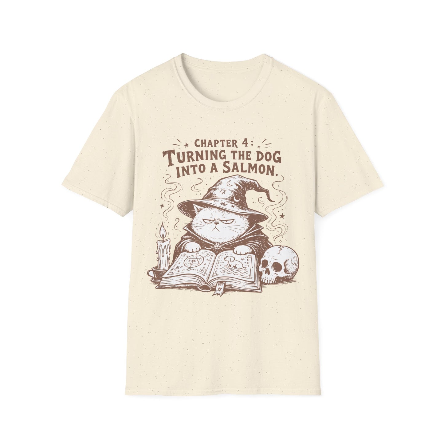 Turning the Dog into a Salmon Funny Witch Cat T-Shirt