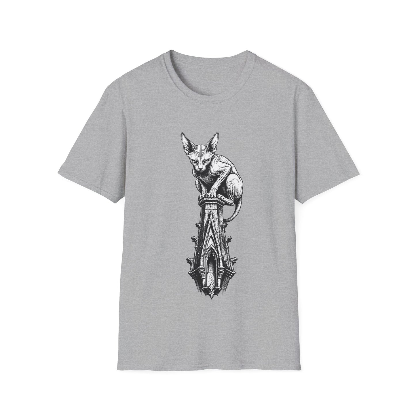 Gothic Spire Guardian Sphynx Cat T-Shirt