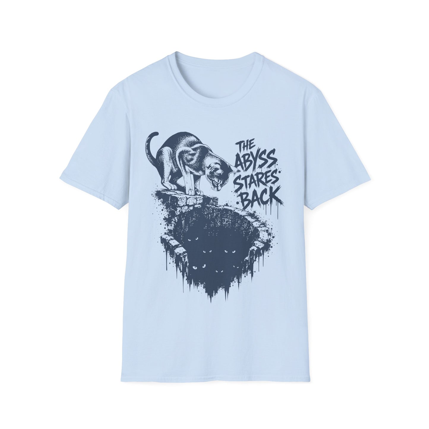 The Abyss Stares Back Dark Fantasy Cat T-Shirt