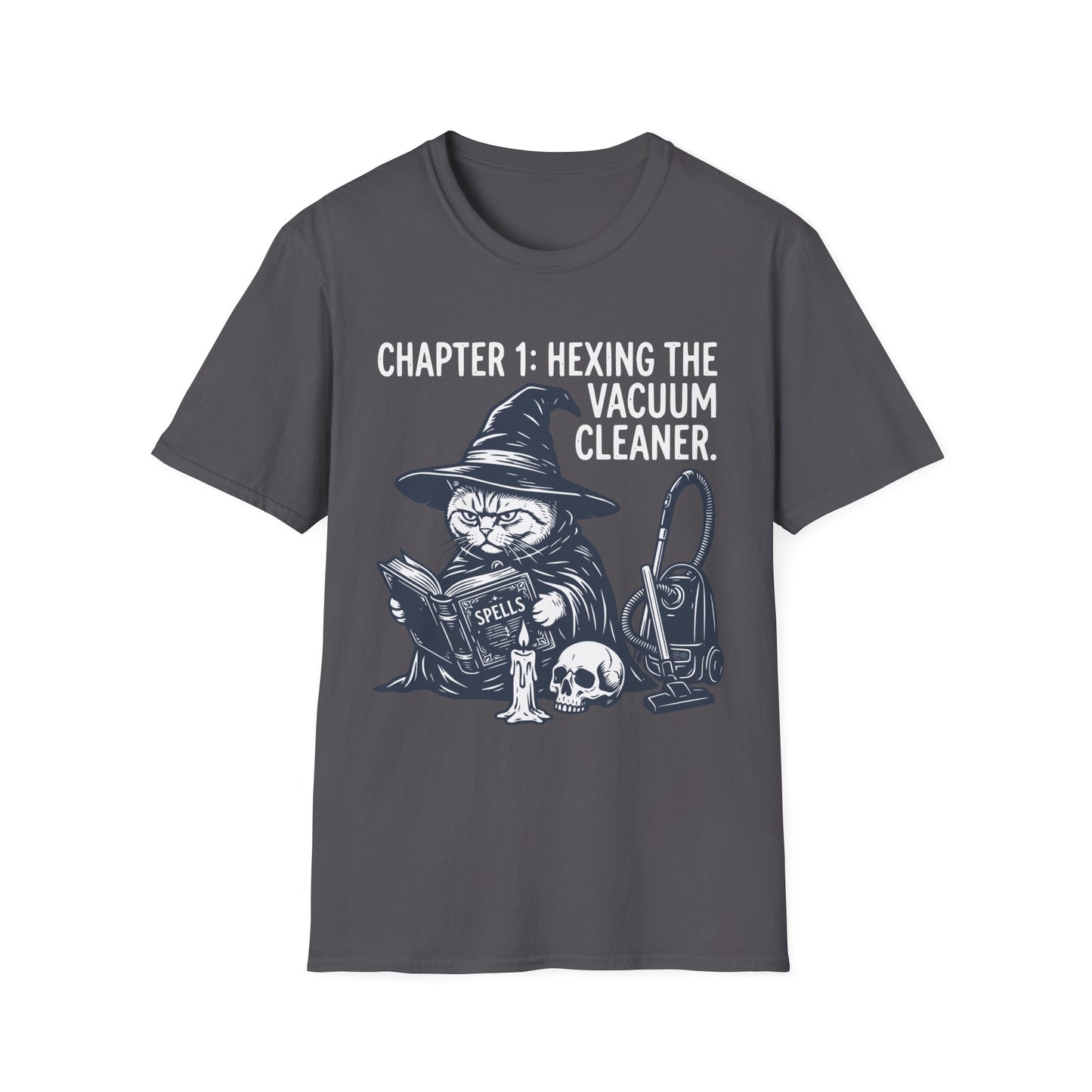 Hexing the Vacuum Cleaner Funny British Shorthair Witch Cat T-Shirt