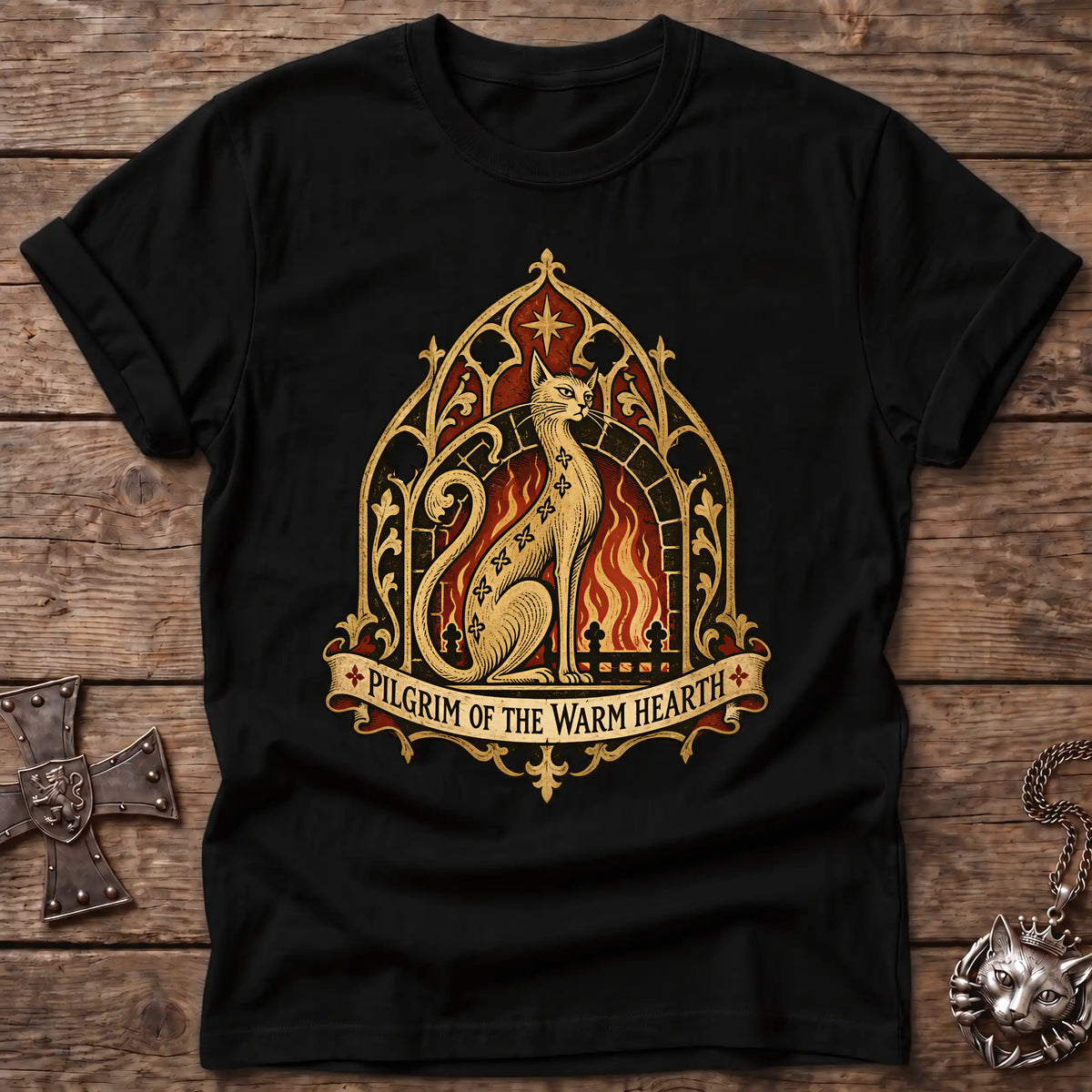 Warm Hearth Pilgrim Cat T-Shirt