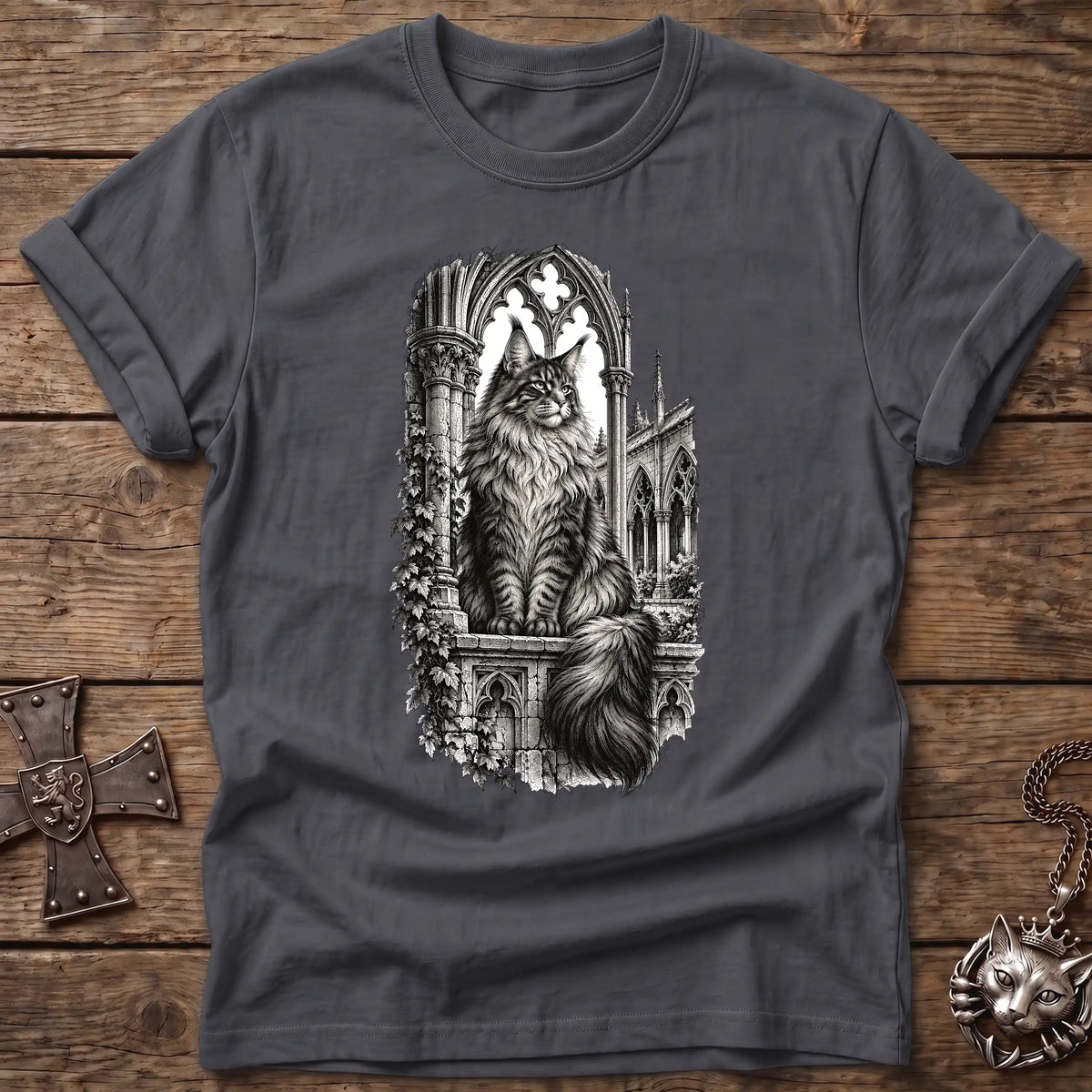 Gothic Maine Coon Guardian T-Shirt
