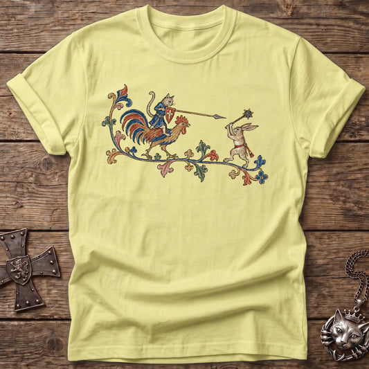 Rooster Rider Cat Knight T-Shirt