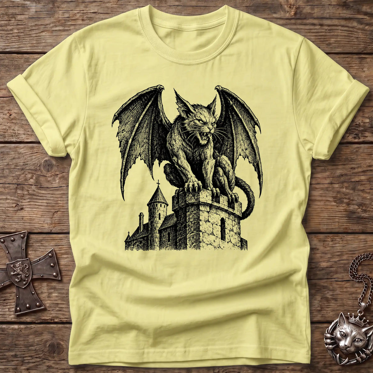 Gargoyle Cat Guardian T-Shirt
