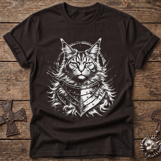 Armored Maine Coon Warrior T-Shirt