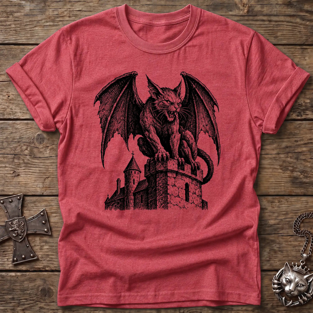 Gargoyle Cat Guardian T-Shirt