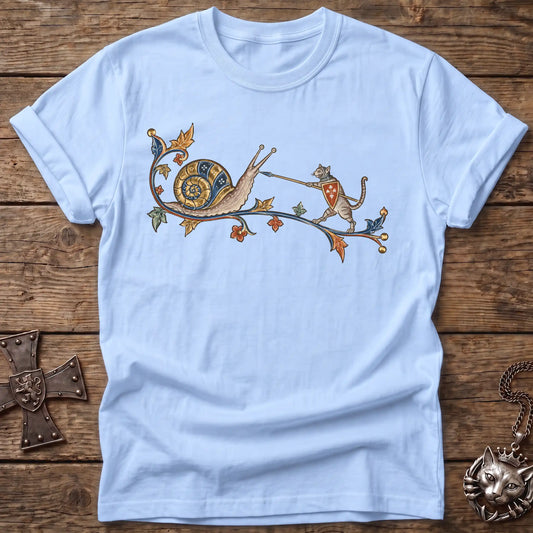 Snail Duel Cat Knight T-Shirt