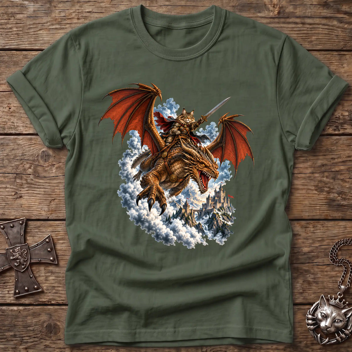 Dragon Rider Maine Coon T-Shirt