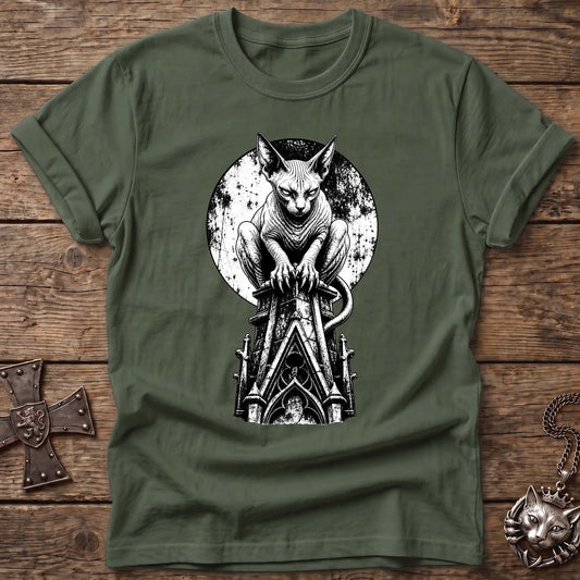 Moonlit Gargoyle Sphynx Cat T-Shirt