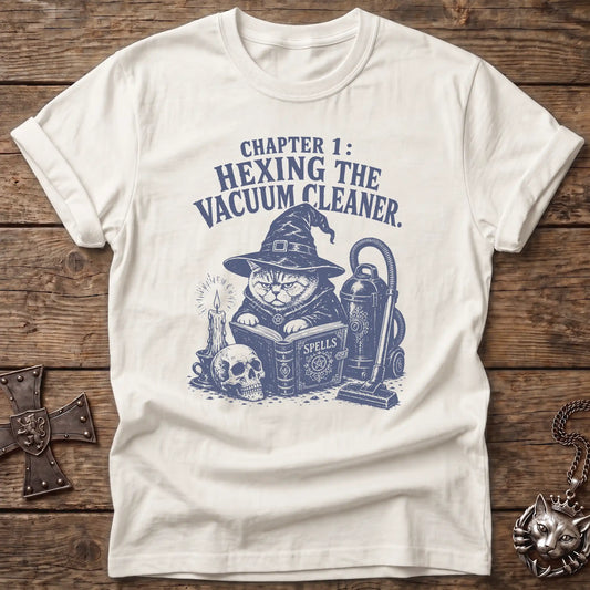 Hexing Vacuum Witch Cat T-Shirt