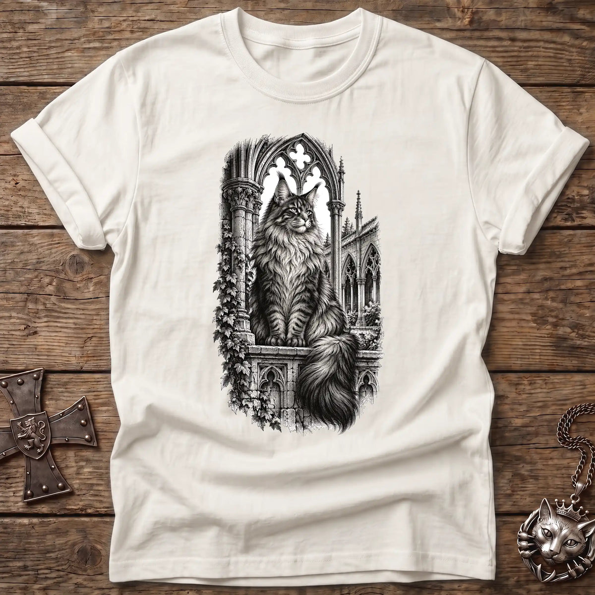 Gothic Maine Coon Guardian T-Shirt