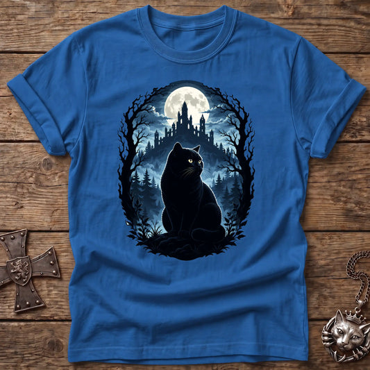Moonlit Castle Guardian Cat T-Shirt