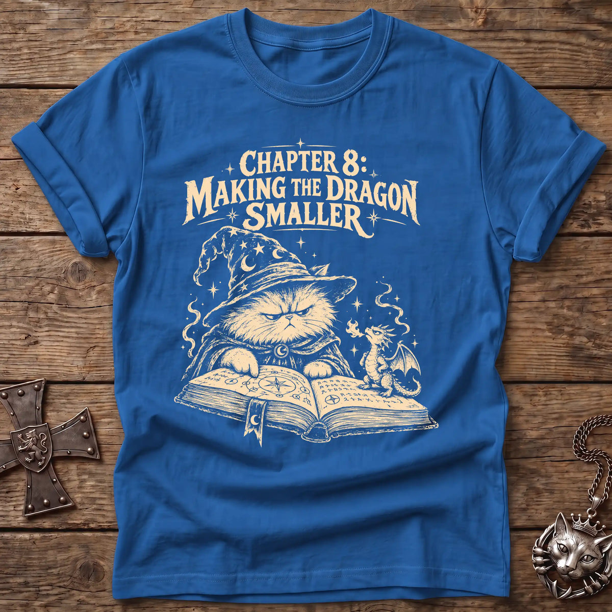 Dragon Shrinking Wizard Cat T-Shirt