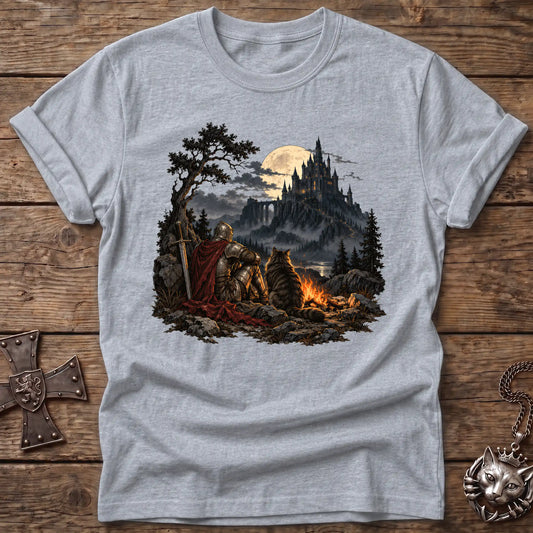 Knight and Cat Campfire T-Shirt