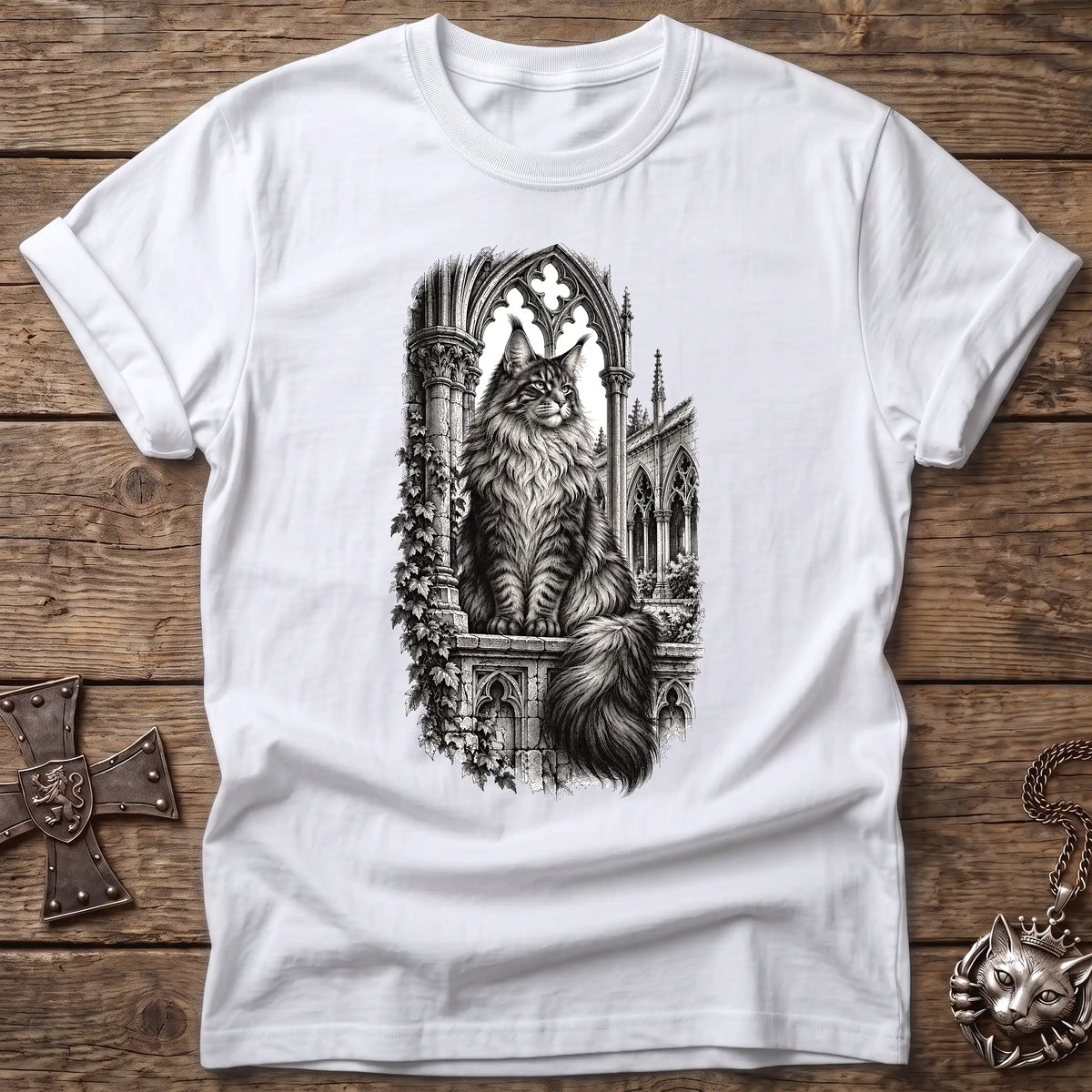 Gothic Maine Coon Guardian T-Shirt