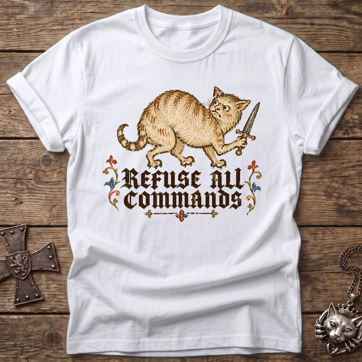 Refuse All Commands Cat T-Shirt
